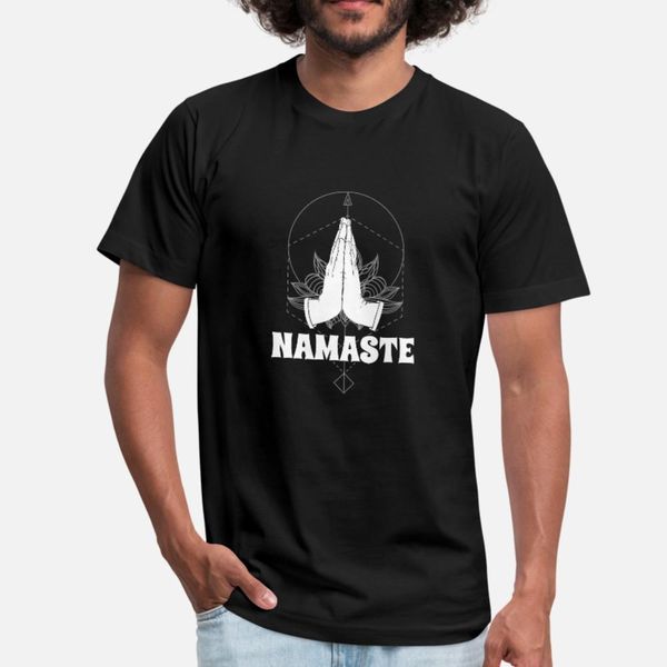 

namaste t shirt men print 100% cotton crew neck standard fitness breathable summer style cool shirt