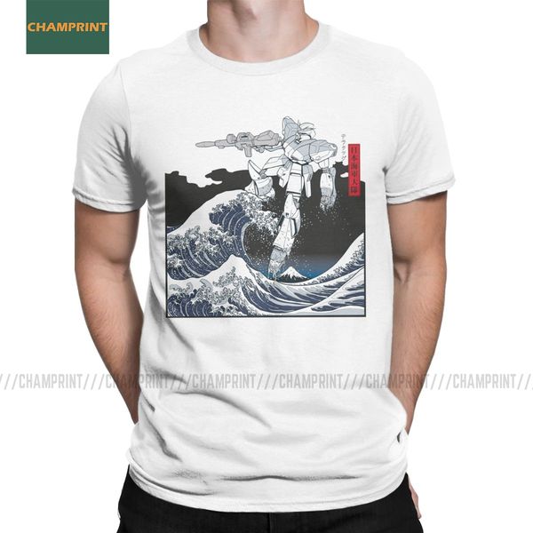 

mecha wave gundam t-shirts for men anime mech robot manga mecha japan harajuku gunpla cotton tees short sleeve t shirt gift