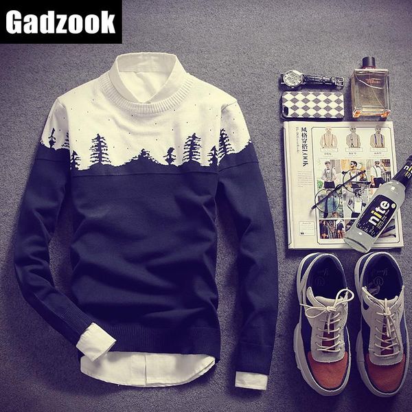 

2020 autumn new men's sweater slim teen sweater, White;black