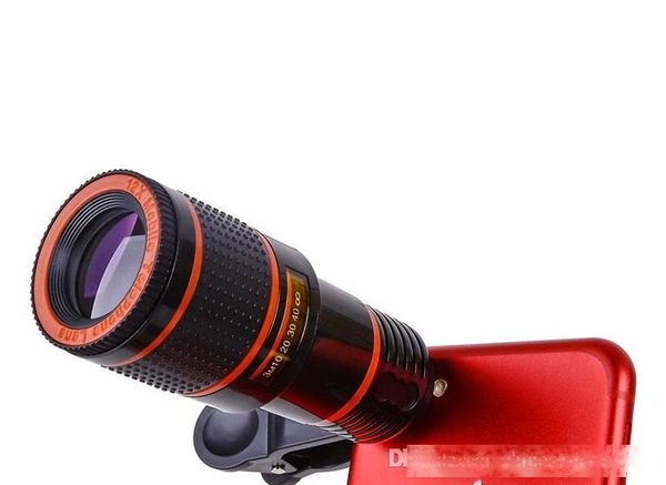 

universal 12x optical zoom telescope camera lens clip mobile phone telescope for smart phone in retail package 30pcs/lot