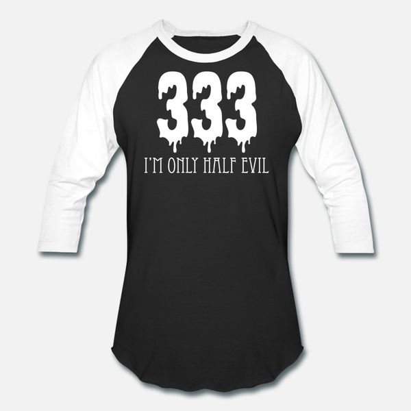 

333 i'm only half evil t shirt men print tee shirt crew neck outfit crazy authentic spring standard shirt
