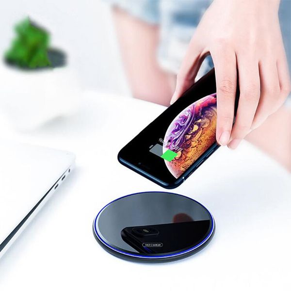 

портативный стекло беспроводное зарядное устройство 10w быстрый ци зарядное устройство безопасность мобильные телефоны зарядное устройство д