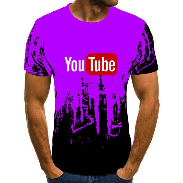 

fun youtube printed youtube brand cotton 3d print shirts funny plus size humor men clothing