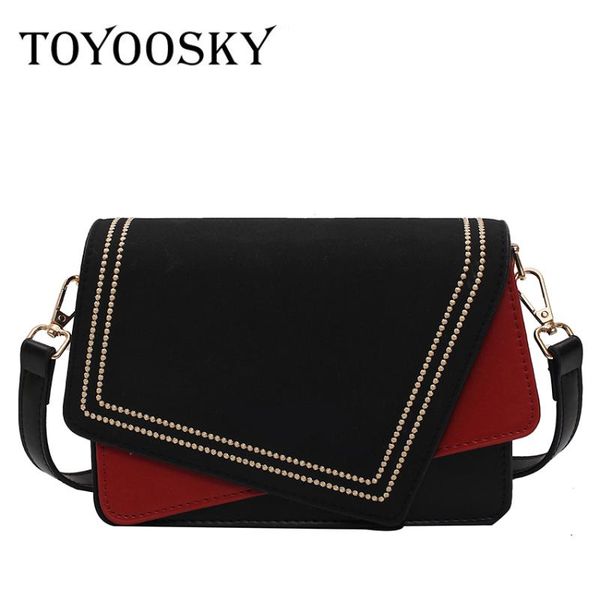 

toyoosky scrub leather contrast color crossbody bags for women 2020 chain simple shoulder bag ladies panelled purses and handbag