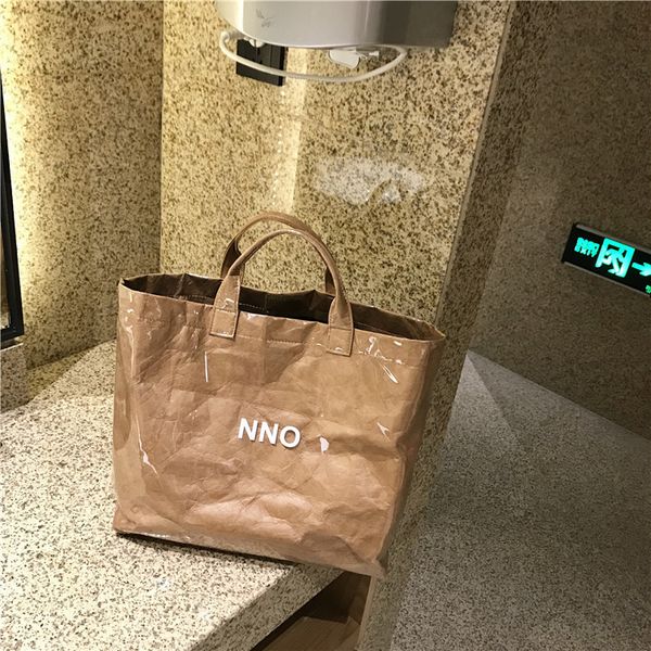 

celebrity inspired kraftpaper plus transparent double-sided handbag shopping bag