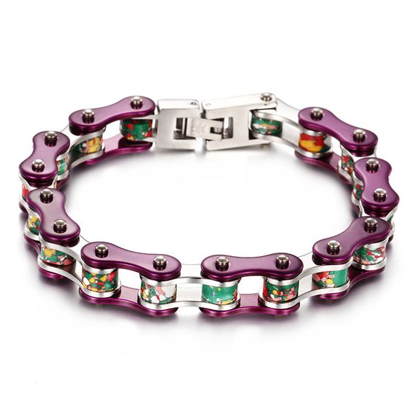 

link, chain bicycle men bracelet titanium steel color tide jewelry, Black