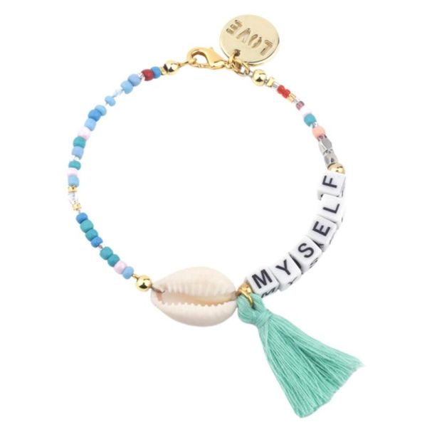 

letters design bracelet colorful wristband handmade string beads bangle green, Golden;silver