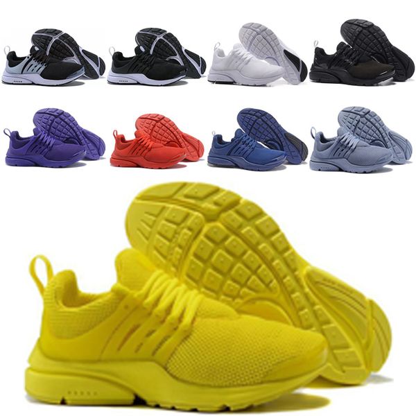 

new arrive men women running shoes presto des chaussures yellow red gray purple orange black white all white mens walking shoes sneakers