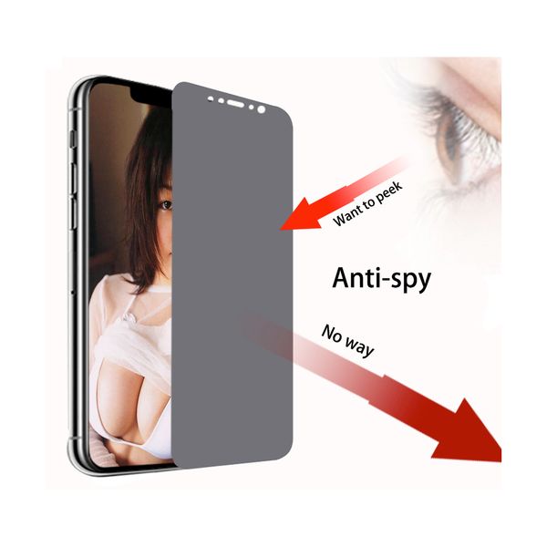 

privacy tempered glass for iphone 11 x xs xr 8 plus 5 9h anti-spy screen protector film full cover compatible for for samsung j3 j7 prime