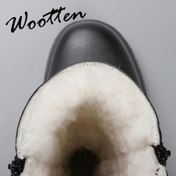 

40-45 snow boots winter 100% natural wool warm non-slip 2020 winter boots for men #ym5223c2, Black