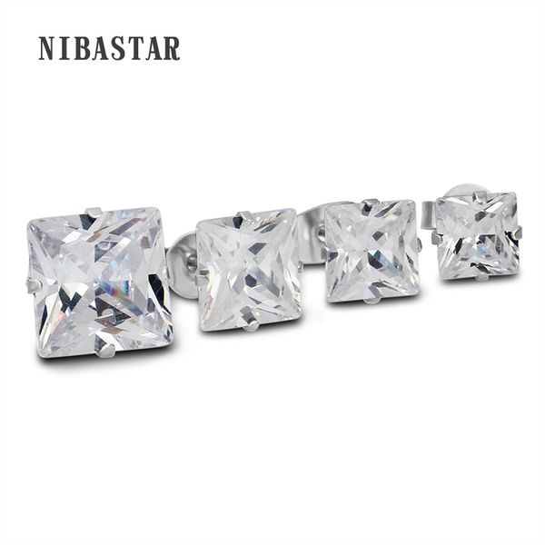 

stud earings fashion jewelry austrian crystal earrings for women bijoux wholesale size 10mm,8mm,6mm,4mm, Golden;silver