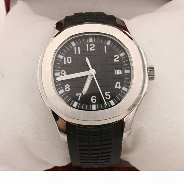 

luxury watches automatic black dial silver skeleton rubber band transparent back aquanaut 5167 1a -001 watch monor hemmo mens luxury watches, Slivery;brown