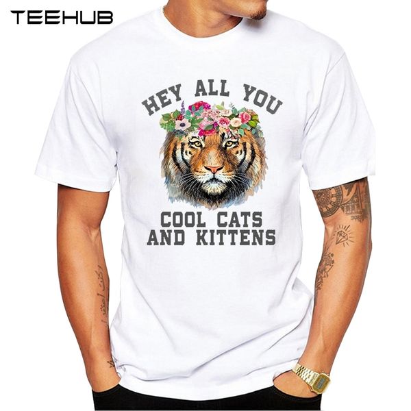 

teehub men's new fashion floral lion design short sleeve t-shirt cool printed hipster tee shirts