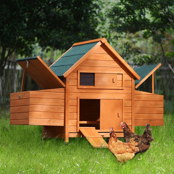 

деревянный курятник для 2-3 цыплята маленькая клетчатка для животных кролика с съемным лотком и рампой