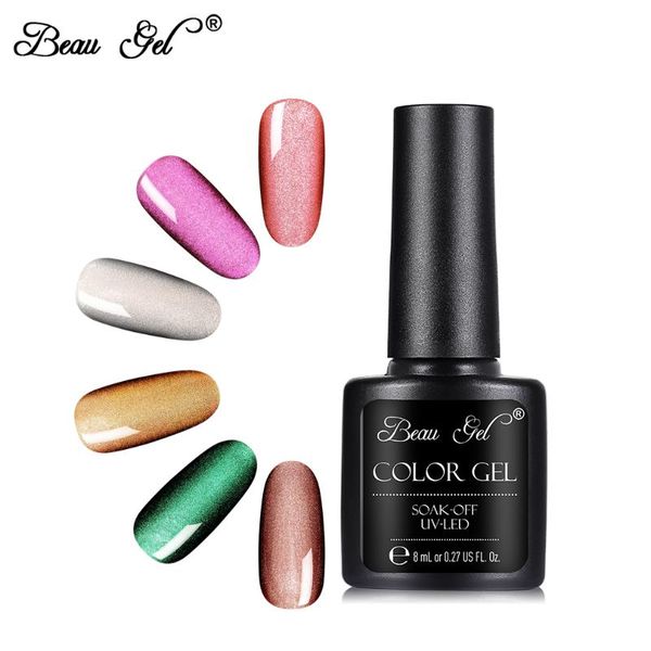 

beau gel 8ml wide line cat eye gel nail polish semi permanent magnetic hybrid varnish nail art diy soak off uv led lacquer, Red;pink