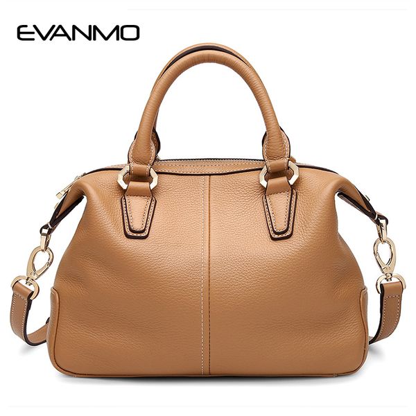 

new arrival shell bags for women genuine leather lady handbag fashion khaki women shoulder tote bag