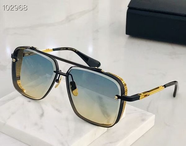 

men sunglasses mens sunglasses limited edition six glasses k gold retro square frame crystal cutting lens with grid detachable have box, White;black