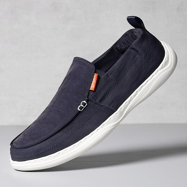 

fashion shoes men loafers canvas shoes men casual flat slip on male footwear zapatillas hombre, Black
