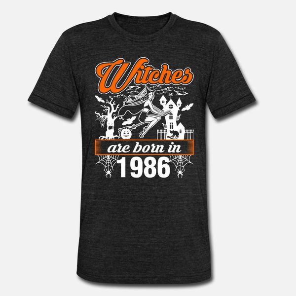 

witches are born in 1986 t shirt men custom short sleeve round neck pattern gift comfortable summer trend shirt, White;black