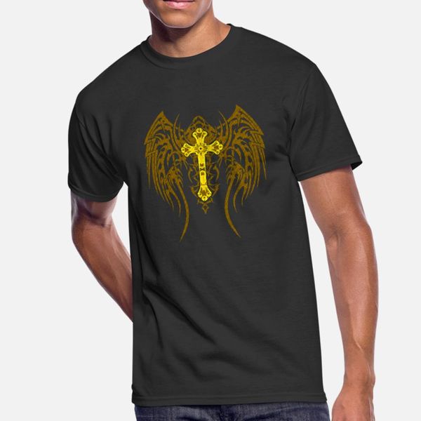 

tribal wing cross gold t shirt men customize tee shirt size s-3xl normal gift new style summer leisure shirt