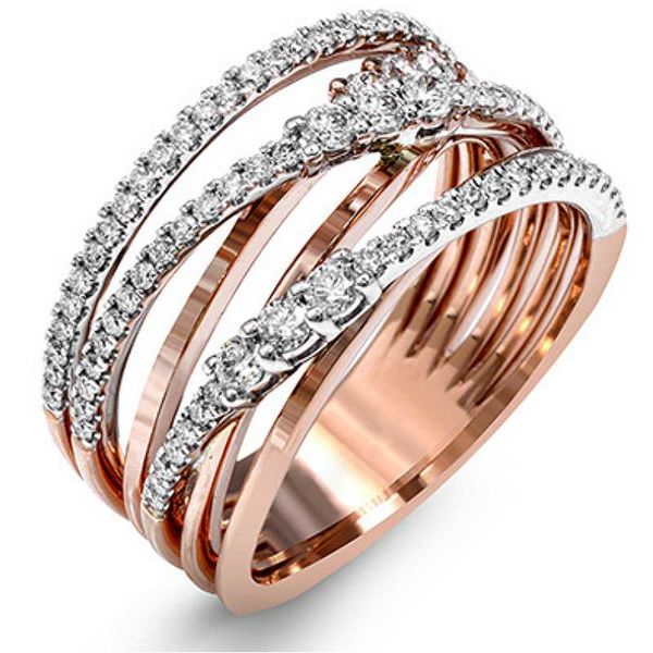 

wedding rings visisap multilayer winding micro-set zircon rose gold color creative anniversary for women lady gift jewelry f239, Slivery;golden