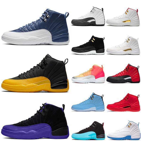 

новые ботинки женщин mens basketball 12s 12 горячий пунш университет gold satin иордания ретро тренажёры спорт кроссовки большой размер eur