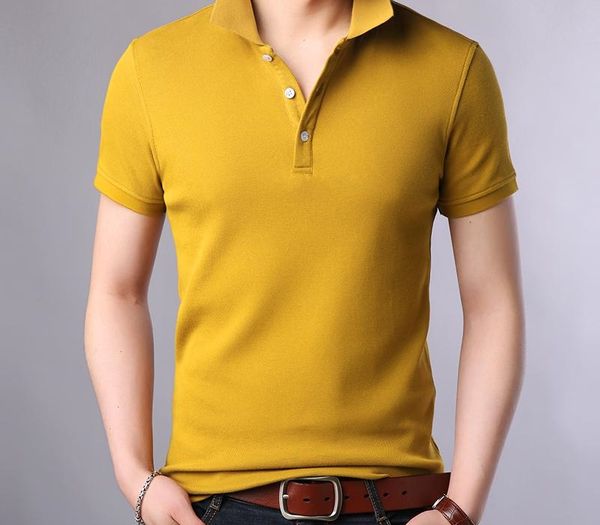 

2020 new fashion brands polo shirt men's cotton summer slim fit short sleeve solid color boys polos casual mens clothing, White;black