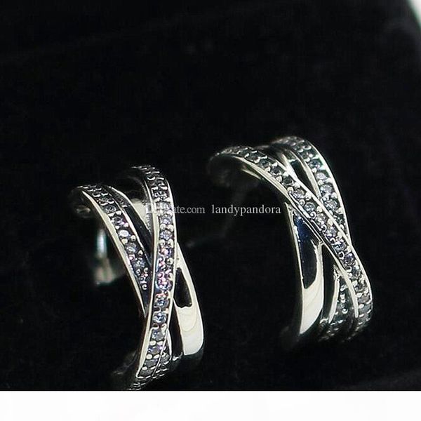 

высококачественное новый 100% s925 стерлингового серебра серег европейский pandora style ювелирные серьги сплелись серег, Golden;silver