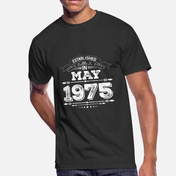 

созданный в мае 1975 present т рубашки мужчину персонализированный 100% хлопок s-3xl семейного anti-wrinkle аутентичного лето урожай рубашки