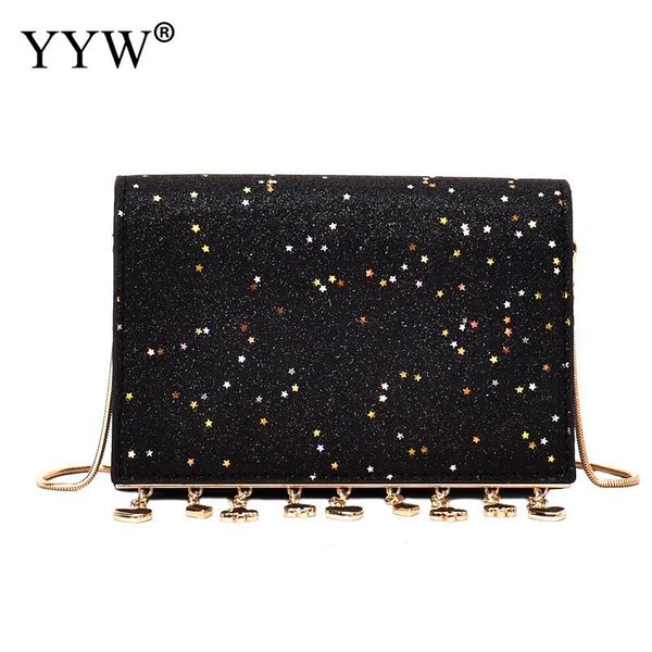 

pu leather box bag glitter women handbags with tassels sequin crossbody bag shiny bolsa feminina for ladies 2020 torebki damskie