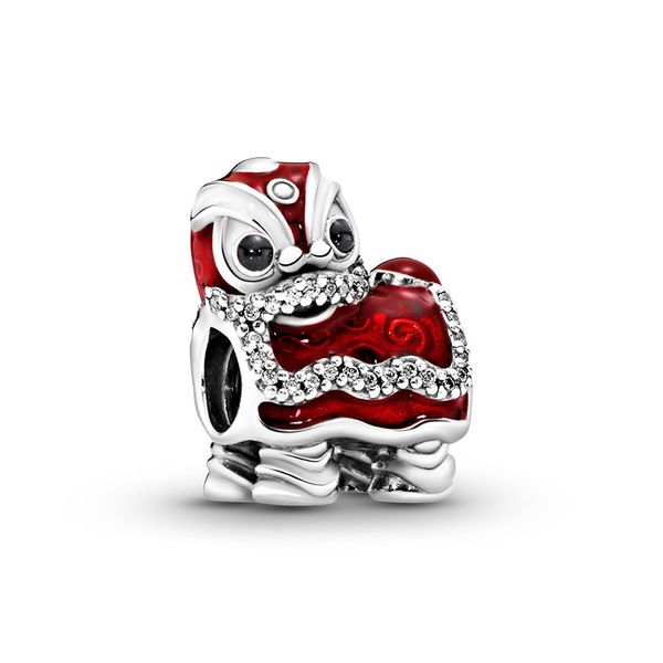 

2020 authentic ale 925 sterling silver chinese lion lunar dance new year charms beads fit pandora bracelets for diy jewelry making, Black