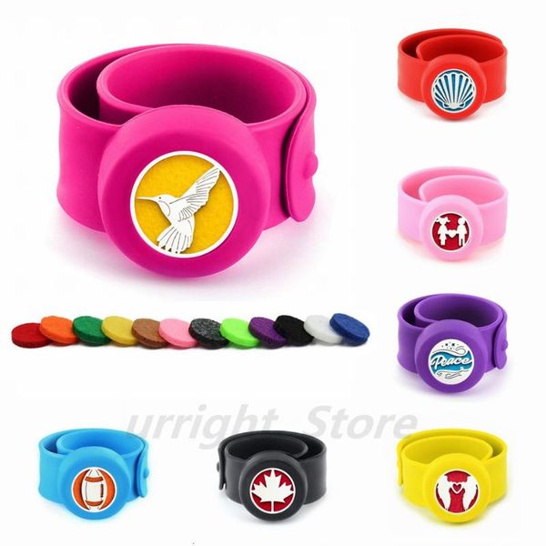 

tennis mosquito repellent hummingbird diffuser bracelet steel 25mm magnet essential oil locket silicone bangle 10pads, Golden;silver