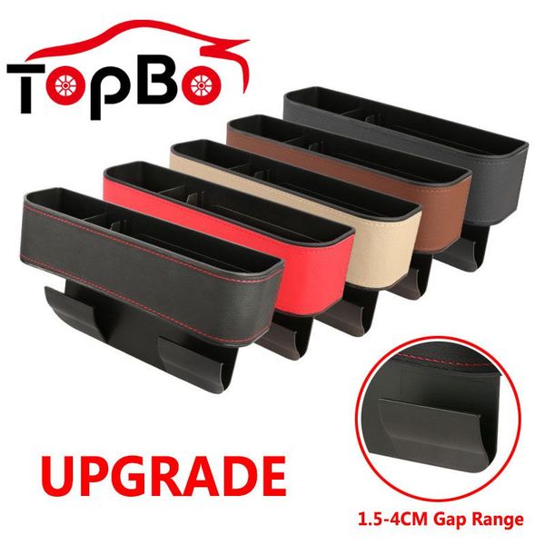 

update car seat crevice storage box organizer seat gap pu case box slit pocket catcher storage bag organizer auto accessories