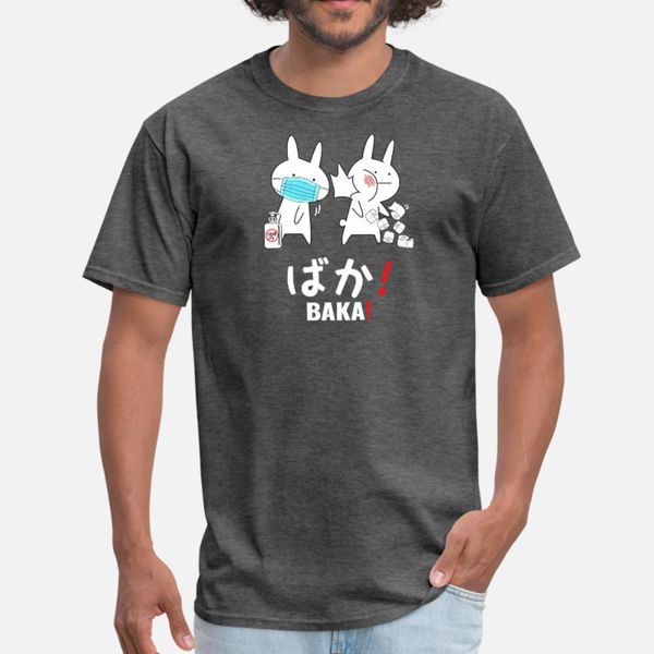 

baka baka manga rabbit slap anime t shirt men loose short sleeve o-neck vintage loose comfortable spring autumn natural shirt