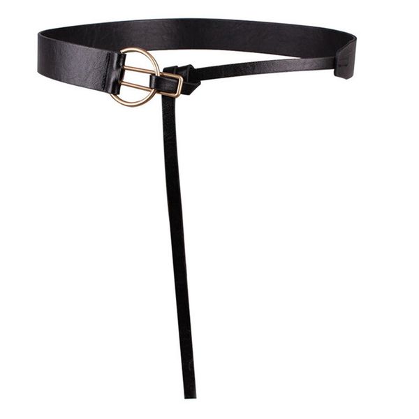 

pu leather long section asymmetric wide belt female new fashion trend wild black, Black;brown