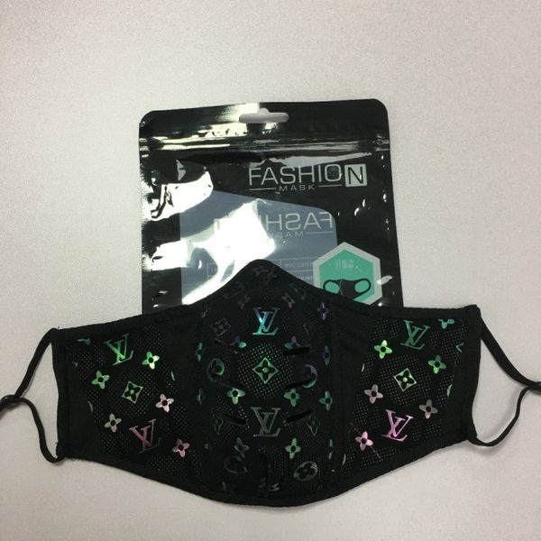 

in stock designer masks protective face masks manufacturer dustproof leather letter face mouth masks, Blue;black