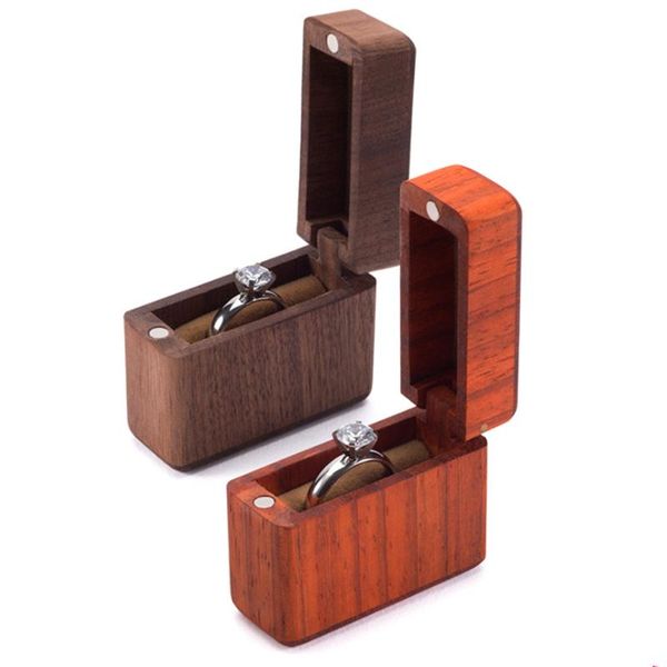 

подарок тонкий обручальное кольцо box ручной работы из орехового дерева кольцо box rosewood свадьба валентина с магнитом обложка portable