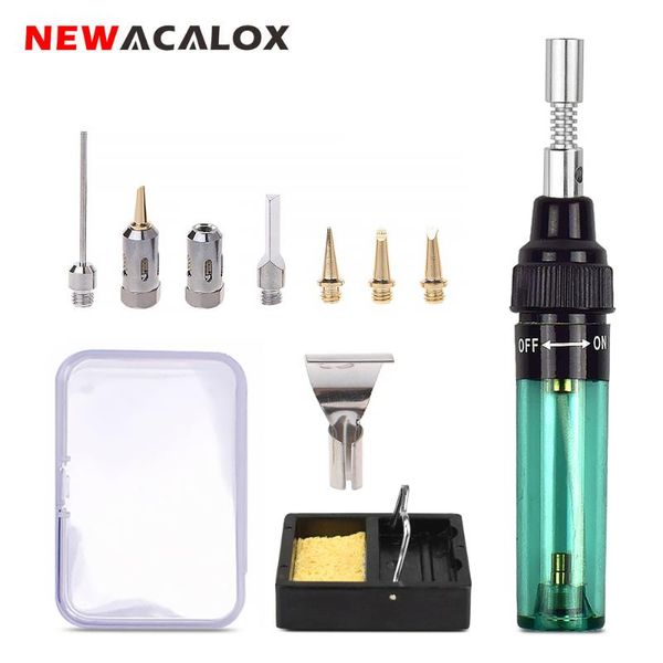 

newacalox mini diy butane gas soldering solder iron gun torch tip tool 3 in 1 electronics soldering iron pen shaped cordless
