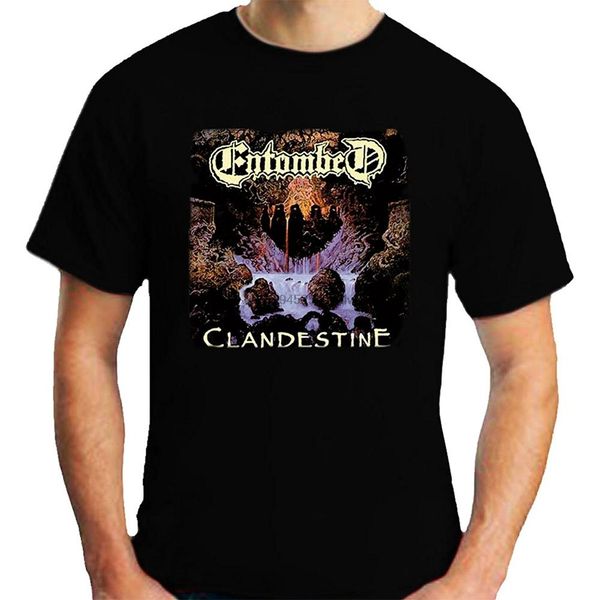 

entombed clandestine t-shirt loose short sleeve black men's t shirt