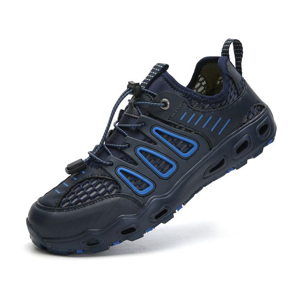 

outdoor summer men shoes casual mesh slip on loafers men breathable shoe sturdy sole sneakers light shoes waterproof, Black