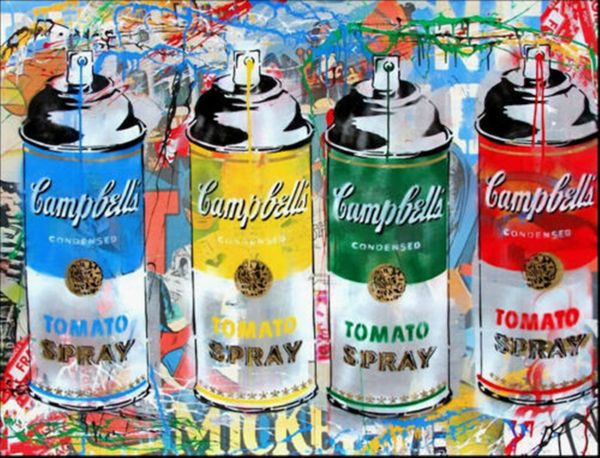 

mr brainwash graffiti art campbell's spray can wall decor handpainted &hd print oil painting on canvas wall art canvas pictures 200807