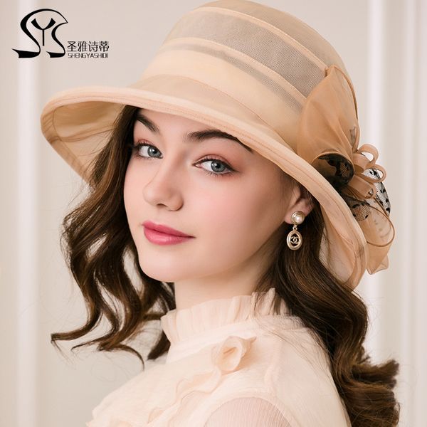 

fashion outing sun hat women foldable beach hat silk sun, Blue;gray