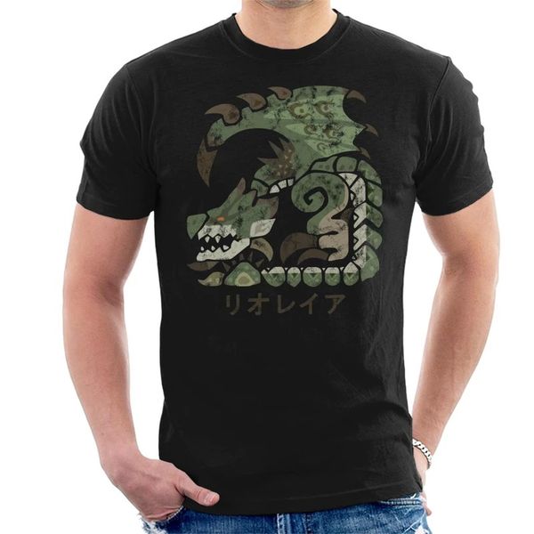 

new printed funny men monster hunter world rathian kanji icon men's t-shirt women tshirt
