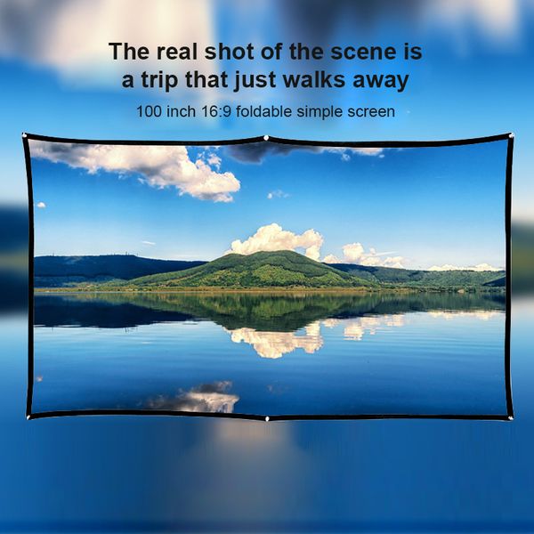 

projection screens screen for projector 16:9 fabric cloth project simple curtain home outdoor ktv office protable anti-light 100 inches