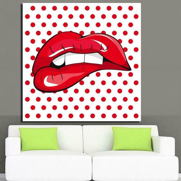 

andy warhol style red lips wall decor handcrafts /hd print oil painting on canvas wall art canvas pictures for living room 200830
