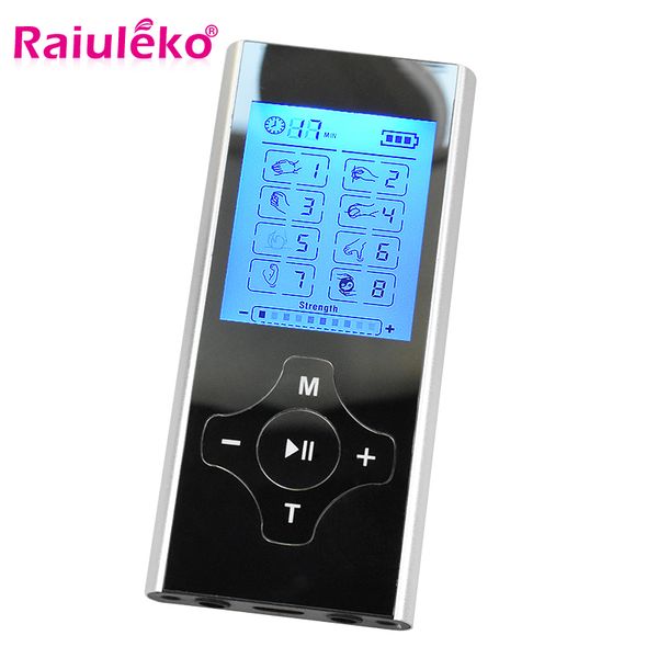 

rechargeable electric pain relief machine 8 modes tens unit portable pulse massager muscle stimulator therapy passive gymnastics