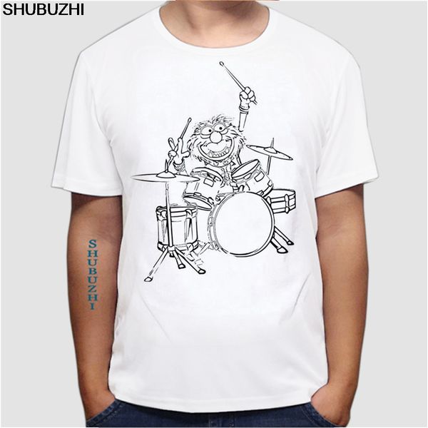 

latest fashion animal muppets drummer rock t shirt fashion men t shirt clothing printed cotton men o neck euro size