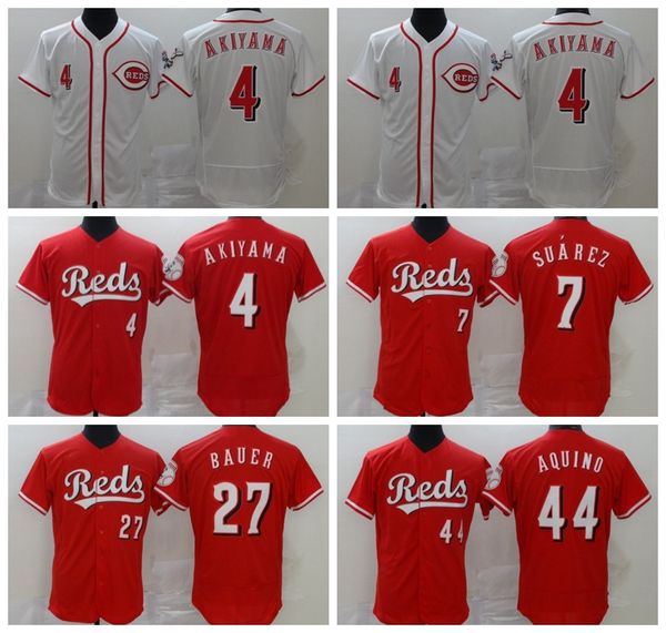 

2020 мужчины бейсбол 7 эухенио суарес джерси 4 shogo akiyama 44 аристид акино 27 тревор bauer главная red team white прошитой flexbase, Blue;black