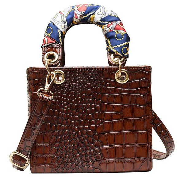 

women's designer luxury handbag 2020 fashion new pu leather women handbags crocodile pattern shoulder messenger bag