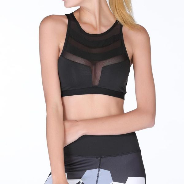 

a0nijie women mesh yoga bra comfortable breathable sports underwear sportswear, White;black